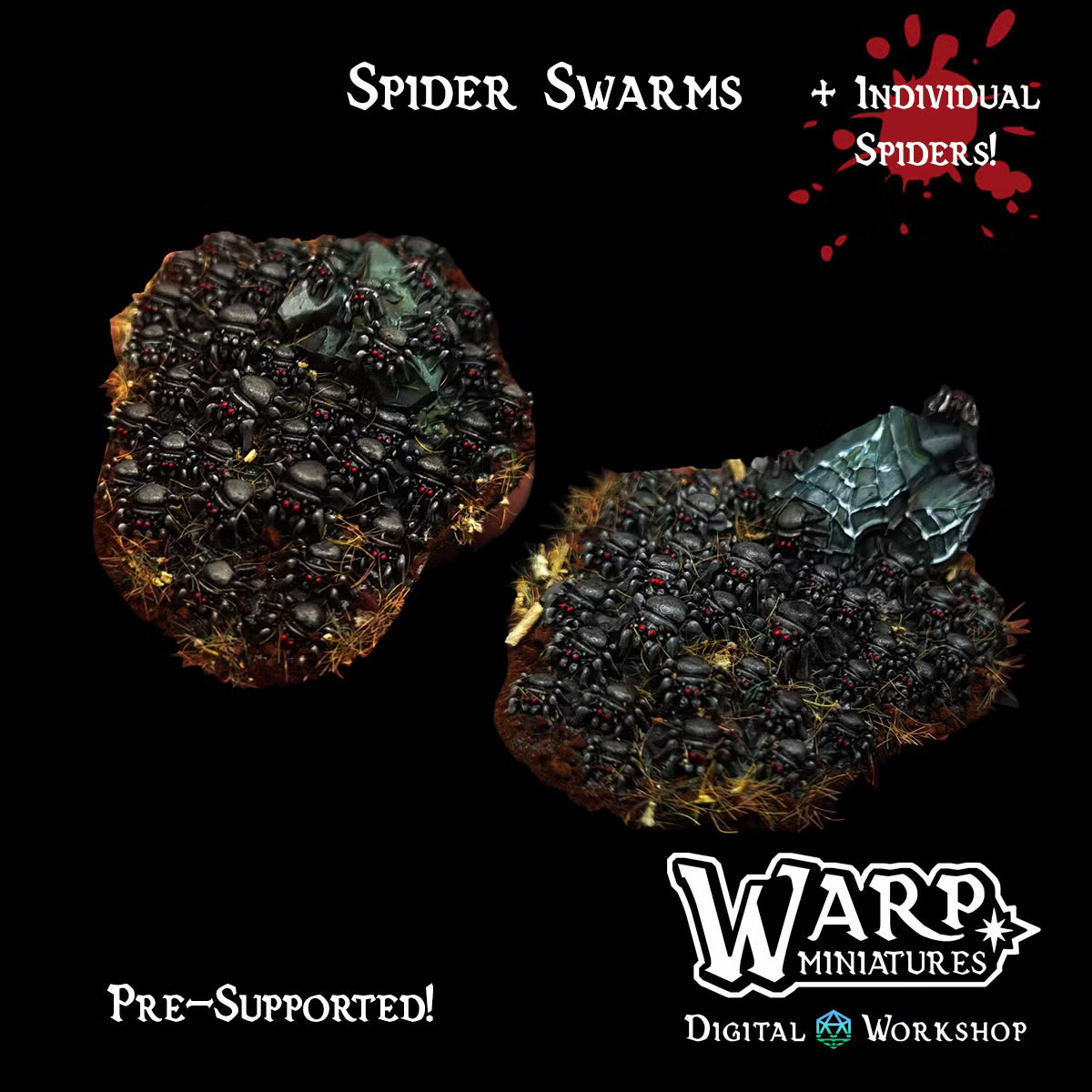 Spider Swarms (x2) - TTRPG - Wargaming - Dungeons and Dragons