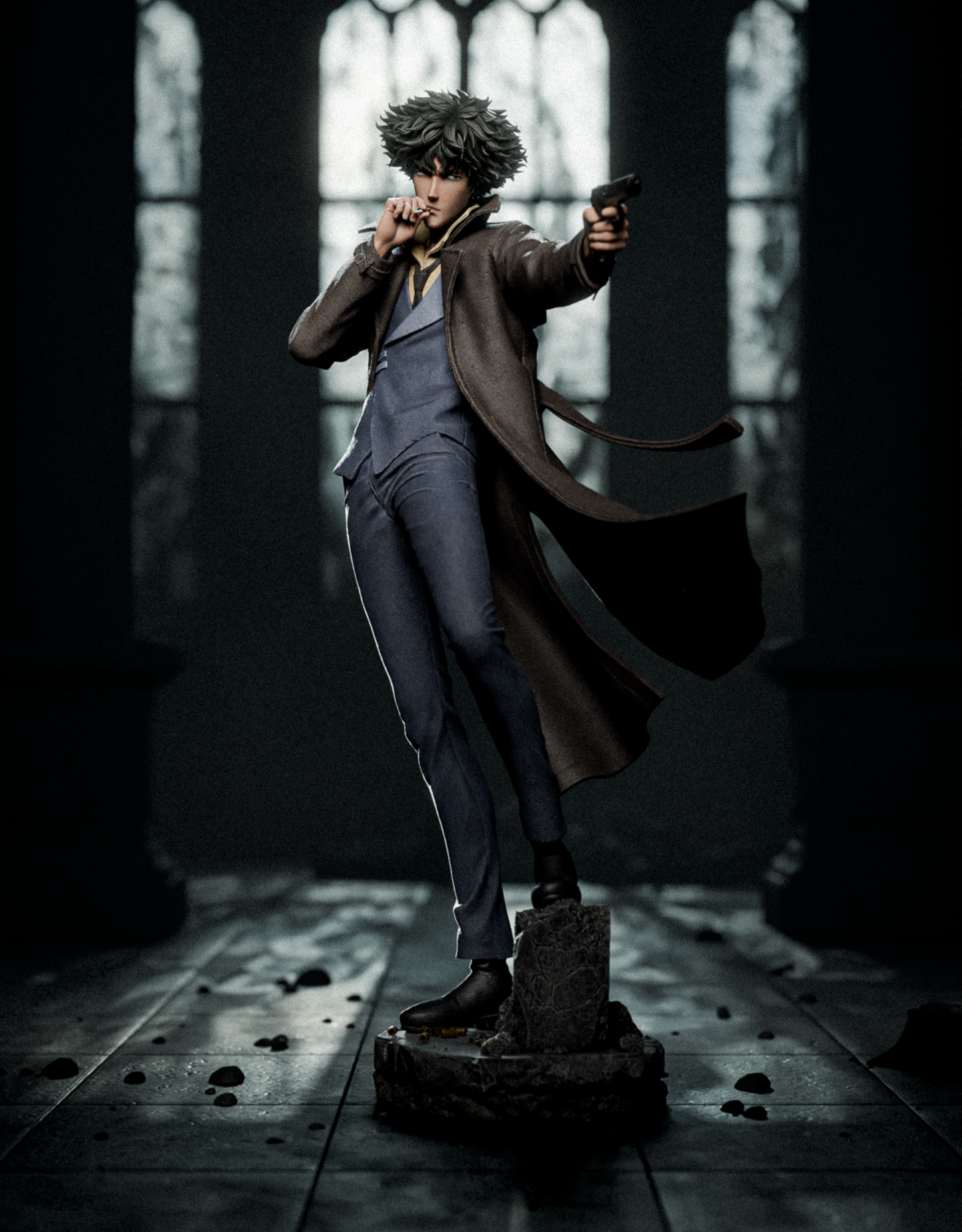 Spike Spiegel Sculpture (75mm to 500mm) - Unassembled/Unpainted/3D Print