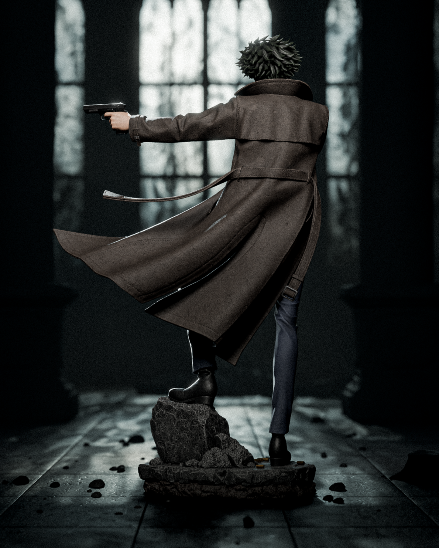 Spike Spiegel Sculpture (75mm to 500mm) - Unassembled/Unpainted/3D Print