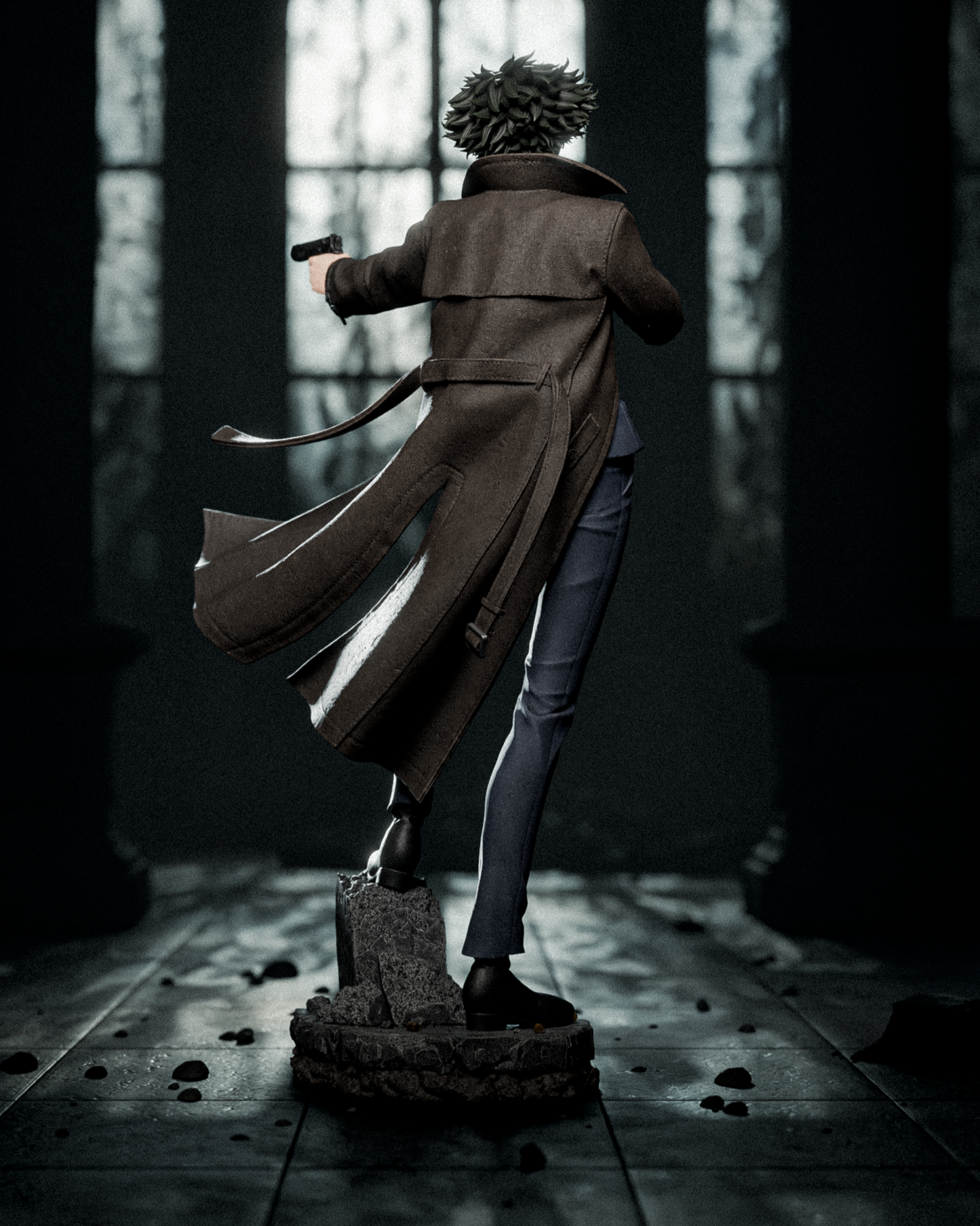 Spike Spiegel Sculpture (75mm to 500mm) - Unassembled/Unpainted/3D Print