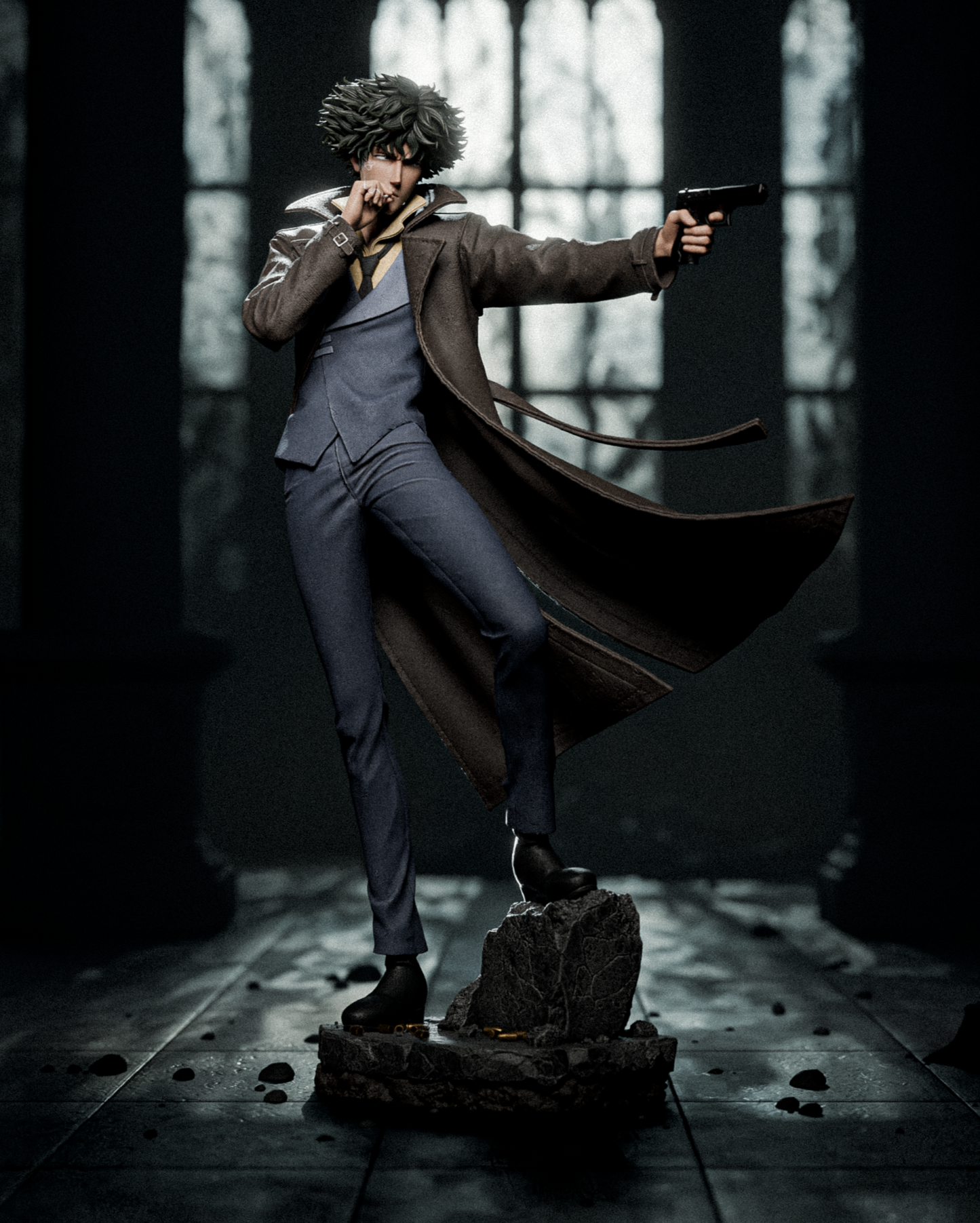 Spike Spiegel Sculpture (75mm to 500mm) - Unassembled/Unpainted/3D Print