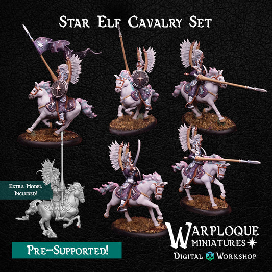 Star Elf Cavalry (x6) - TTRPG - Wargaming - Dungeons and Dragons