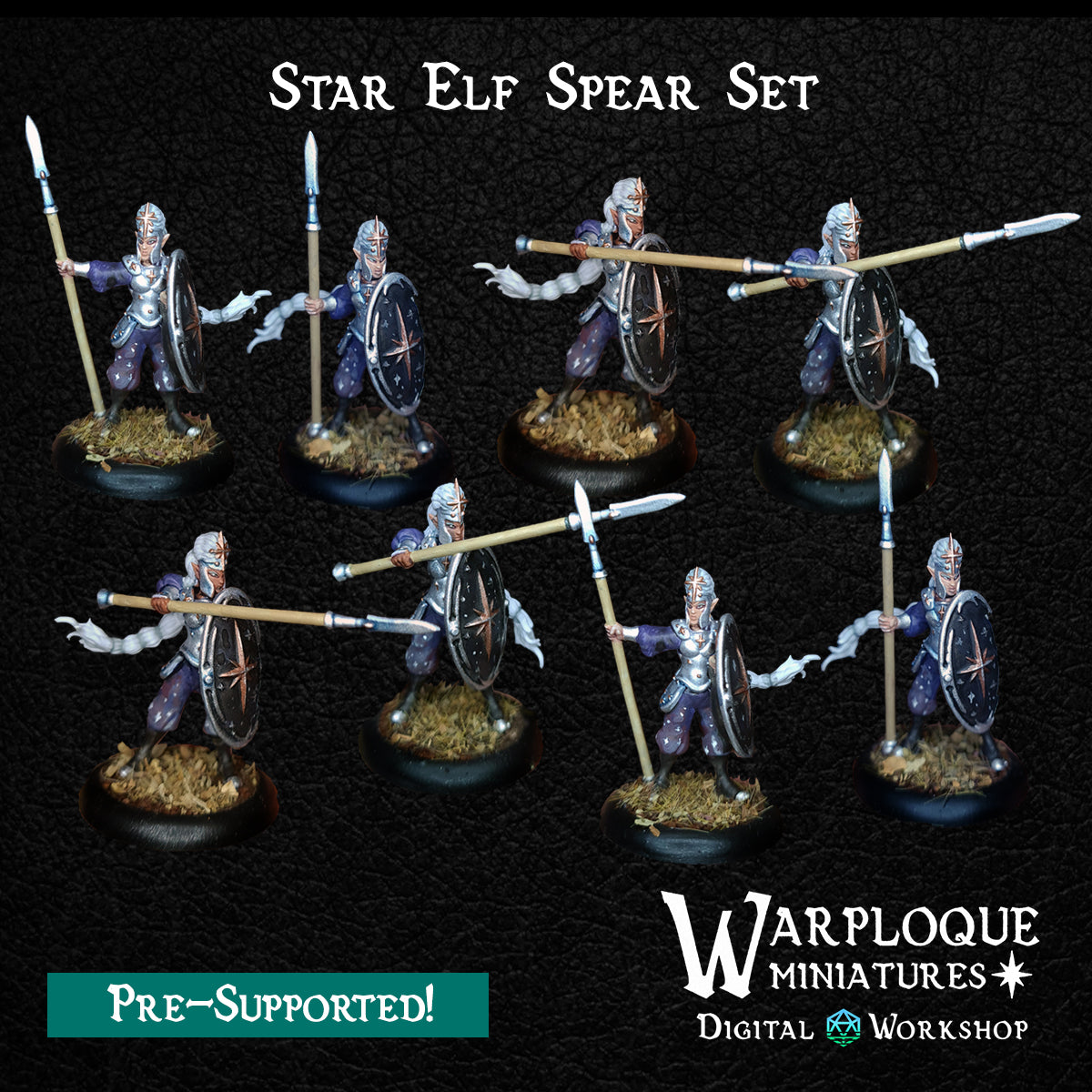 Star Elf Spear (x8) - TTRPG - Wargaming - Dungeons and Dragons