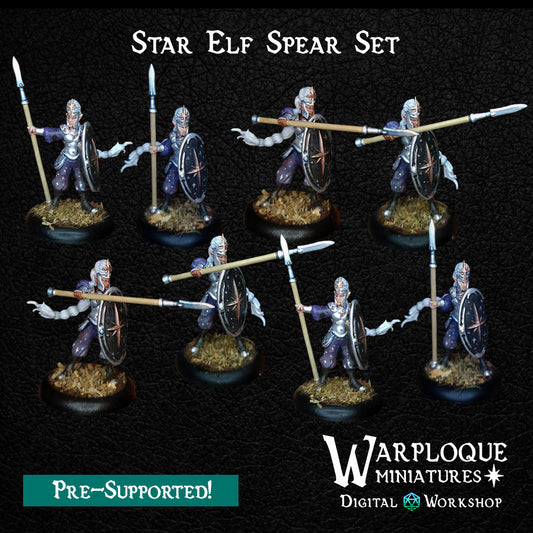 Star Elf Spear (x8) - TTRPG - Wargaming - Dungeons and Dragons