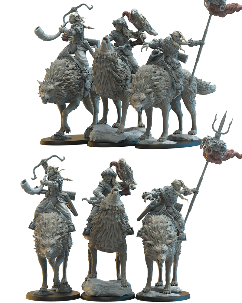 Steppe Riders on direwolf CG (x3) - Goblins - TTRPG - Wargaming - Dungeons and Dragons