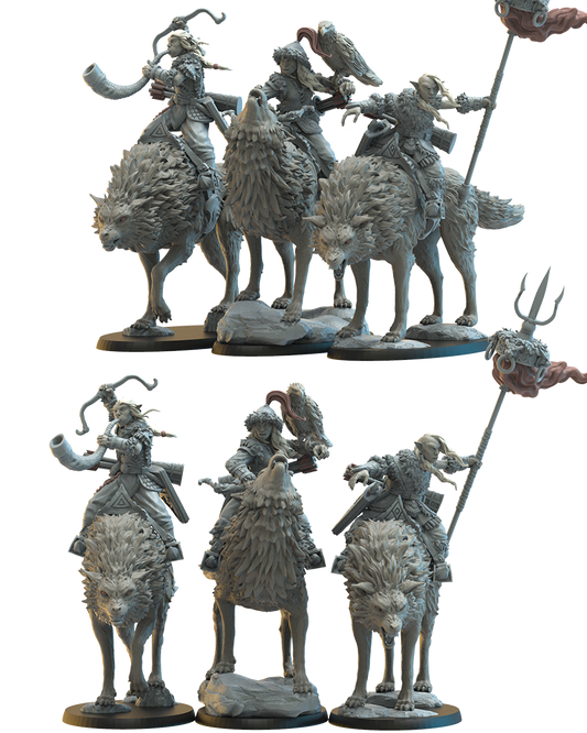 Steppe Riders on direwolf CG (x3) - Goblins - TTRPG - Wargaming - Dungeons and Dragons