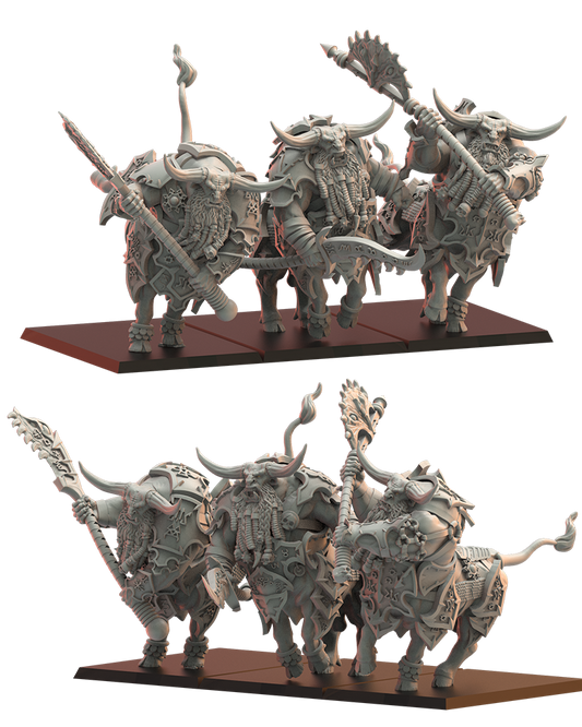 Taurukh Anointed (x3) - Bull Centaurs - TTRPG - Wargaming - Dungeons and Dragons