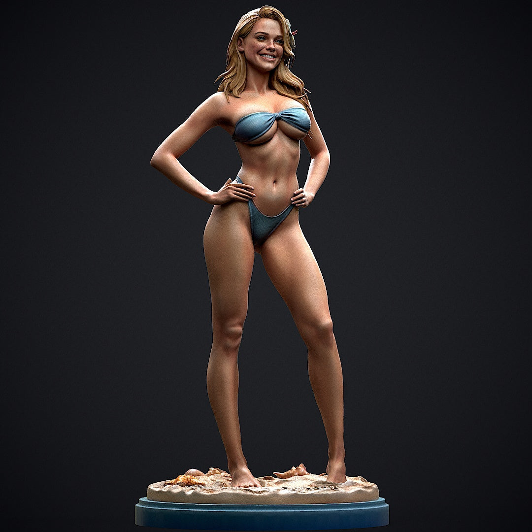 Bikini Girl Pin Up Sculpture (75mm to 500mm) - Unassembled/Unpainted/3D Print