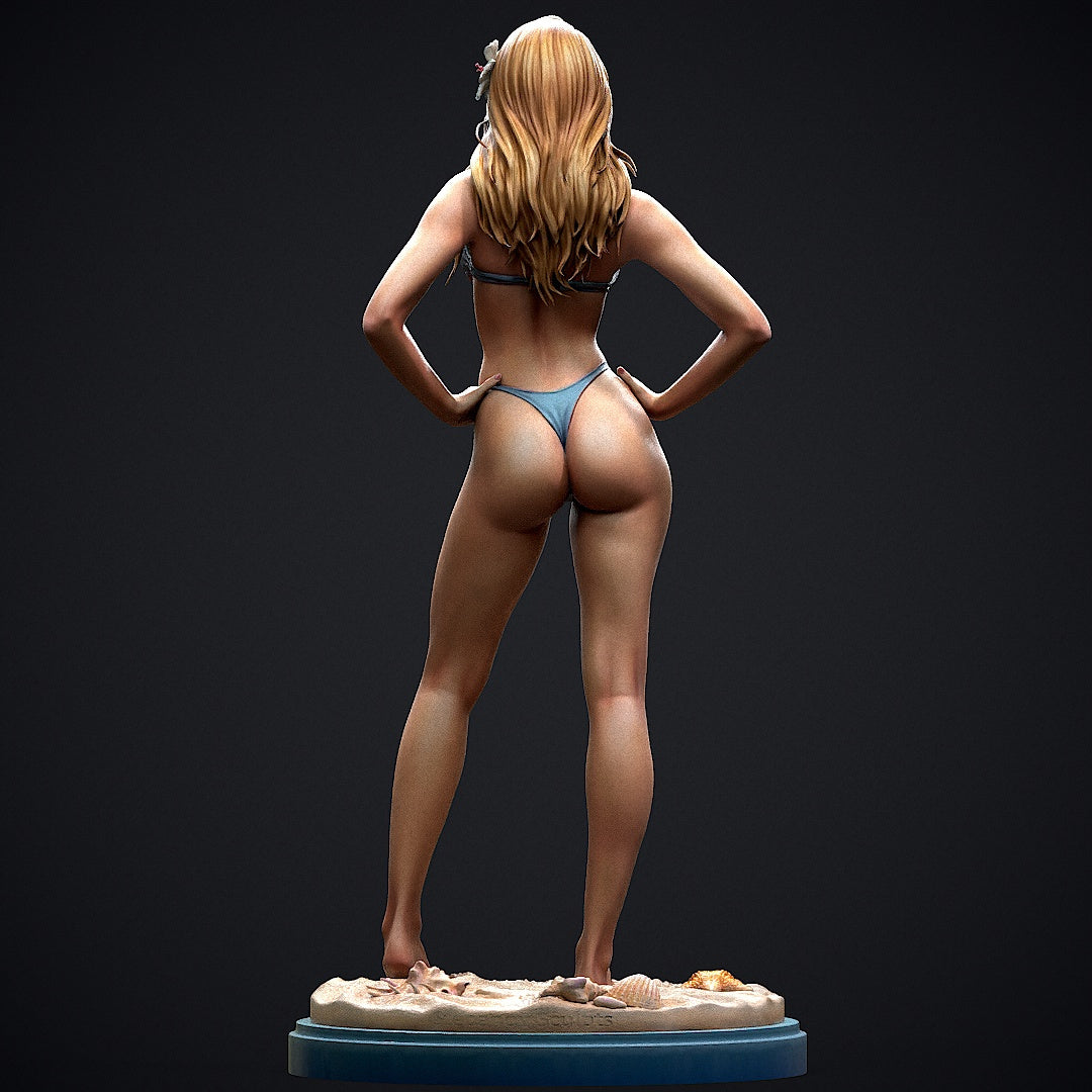Bikini Girl Pin Up Sculpture (75mm to 500mm) - Unassembled/Unpainted/3D Print