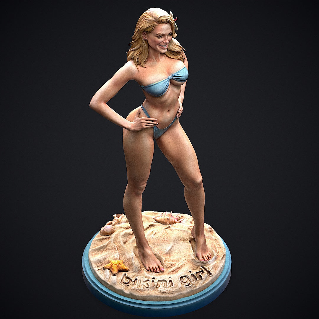Bikini Girl Pin Up Sculpture (75mm to 500mm) - Unassembled/Unpainted/3D Print