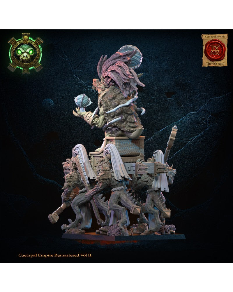 Tezcatlipoca, the Living God on Palanquin - Lizard-Men - TTRPG - Wargaming - Dungeons and Dragons