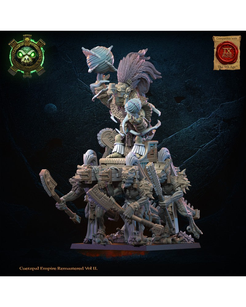 Tezcatlipoca, the Living God on Palanquin - Lizard-Men - TTRPG - Wargaming - Dungeons and Dragons