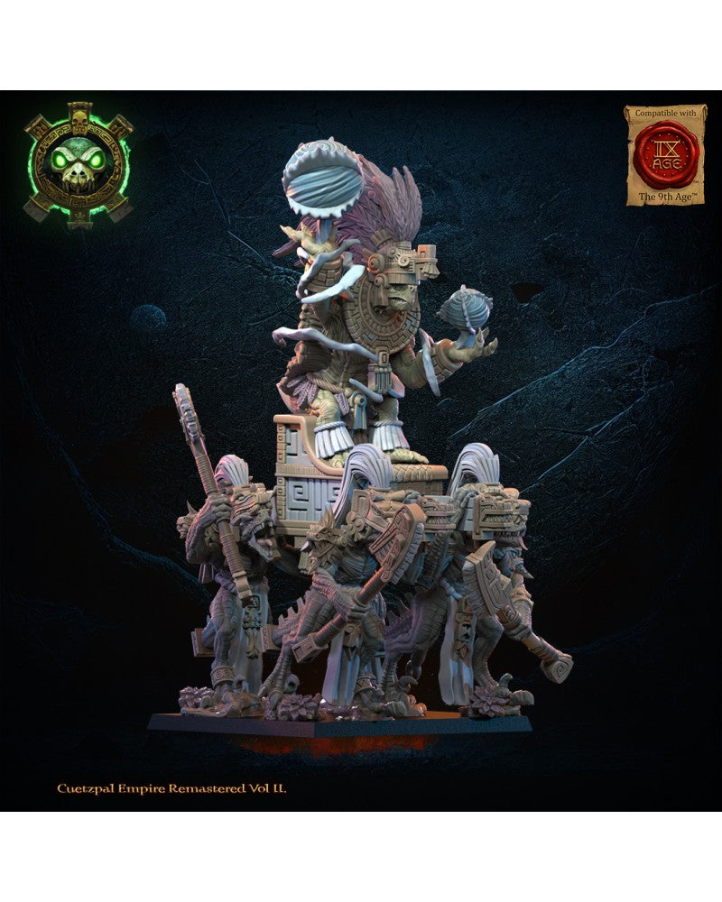 Tezcatlipoca, the Living God on Palanquin - Lizard-Men - TTRPG - Wargaming - Dungeons and Dragons