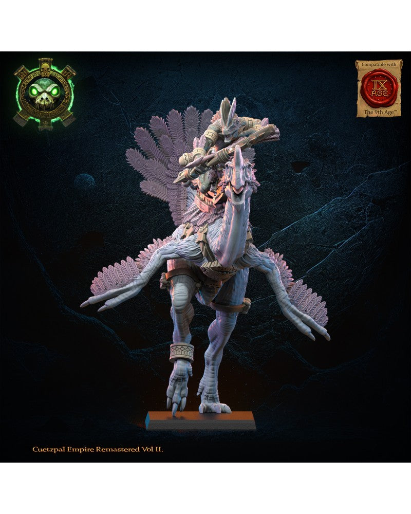 Tocih, Cuetzpalli Heroine on Oviraptor - Lizard-Men - TTRPG - Wargaming - Dungeons and Dragons