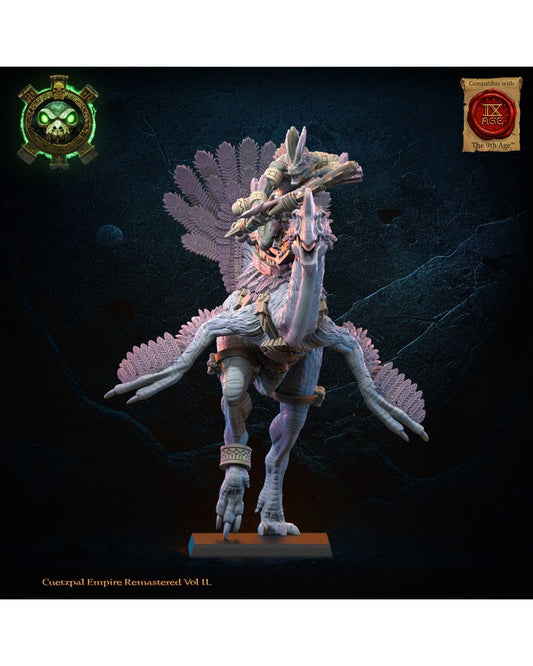 Tocih, Cuetzpalli Heroine on Oviraptor - Lizard-Men - TTRPG - Wargaming - Dungeons and Dragons