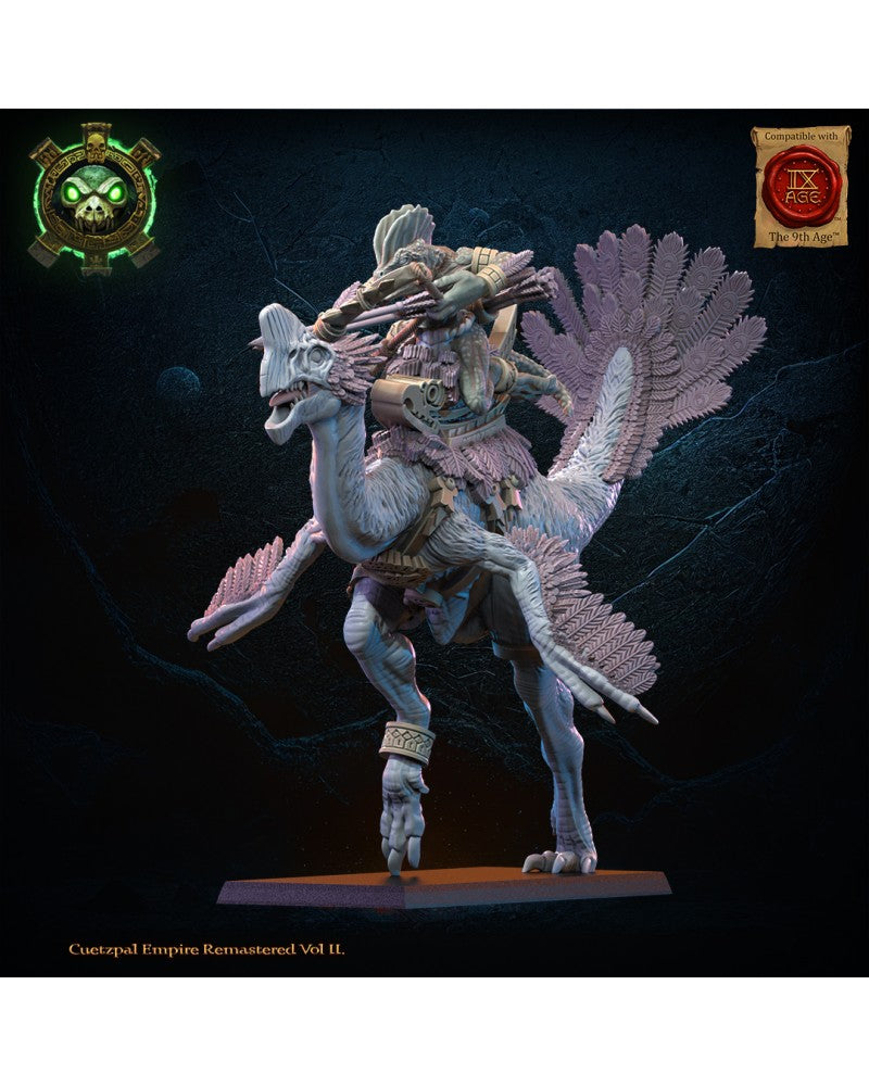 Tocih, Cuetzpalli Heroine on Oviraptor - Lizard-Men - TTRPG - Wargaming - Dungeons and Dragons