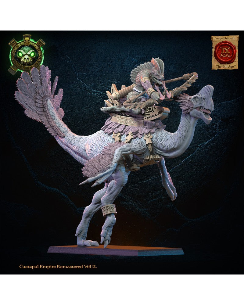 Tocih, Cuetzpalli Heroine on Oviraptor - Lizard-Men - TTRPG - Wargaming - Dungeons and Dragons