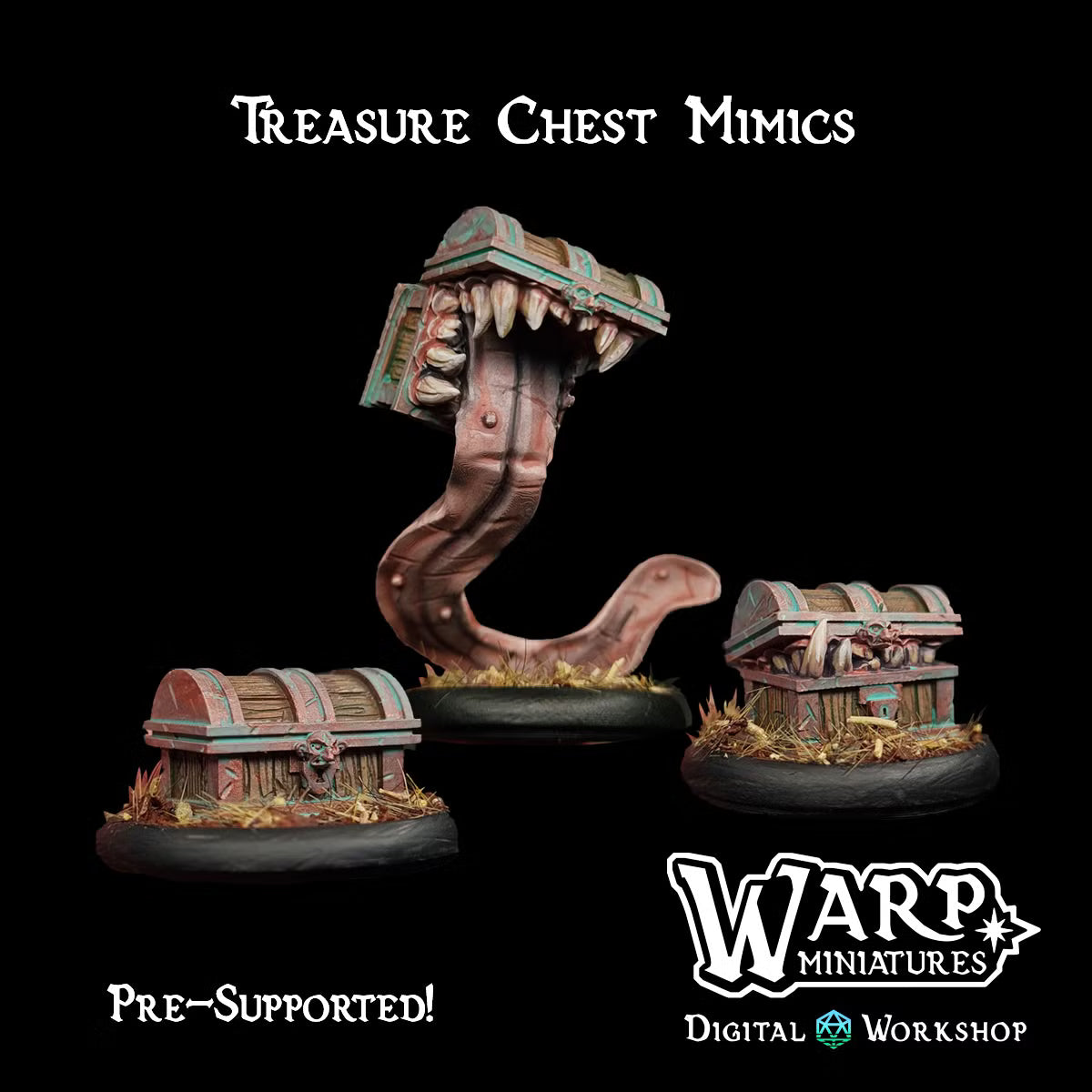 Treasure Chest Mimics (x3) - TTRPG - Wargaming - Dungeons and Dragons