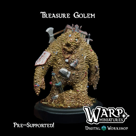 Treasure Golem - By Warp Minis - TTRPG - Wargaming -  Dungeons and Dragons - Mordheim