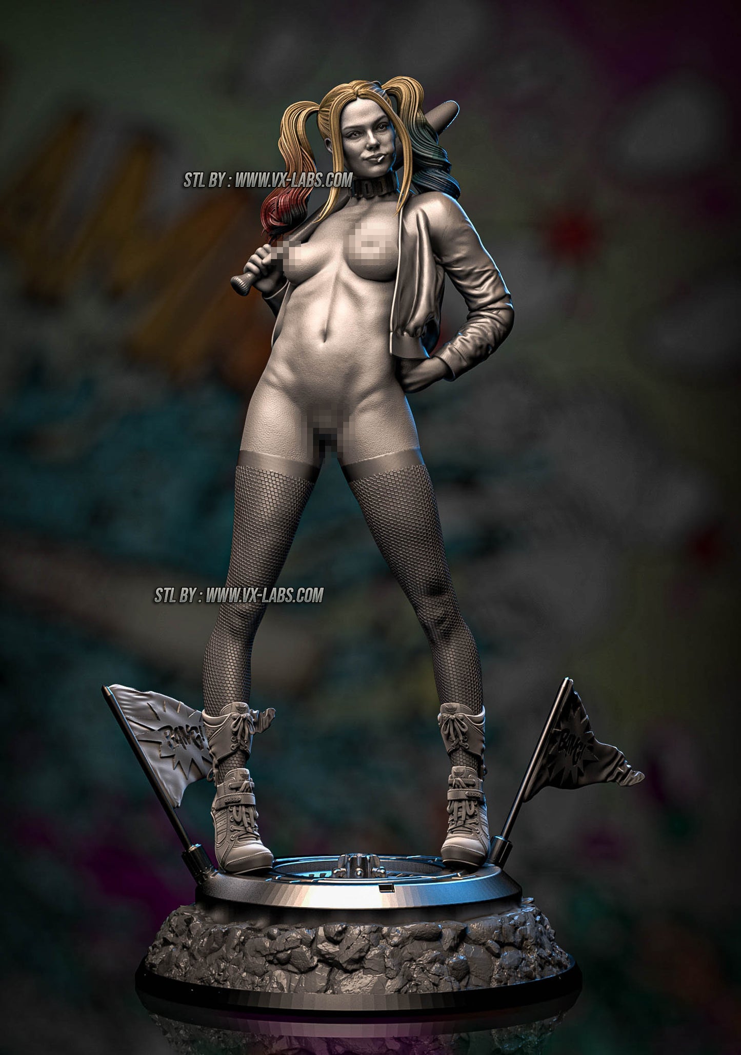 Harley Quinn SFW/NSFW Sculpture (75mm - 500mm) - Unassembled/Unpainted/3D Print