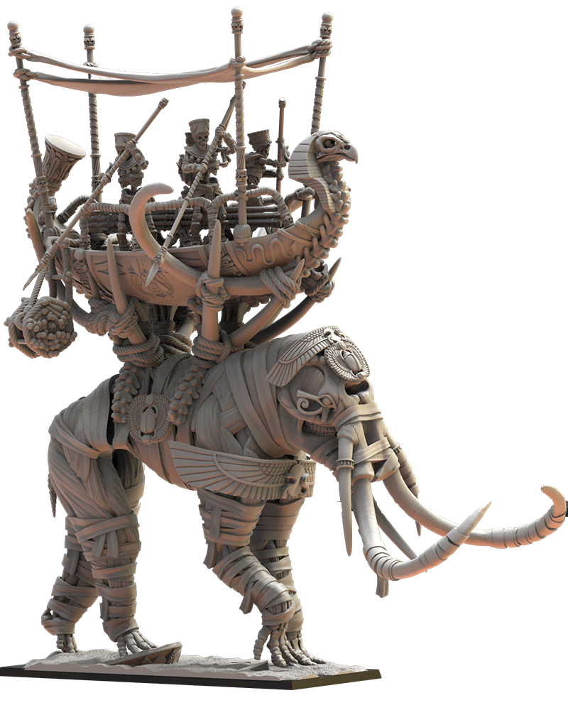 Éléphant de guerre - Rois des Tombes - Mort-vivant - JDR - Wargaming - Donjons et Dragons