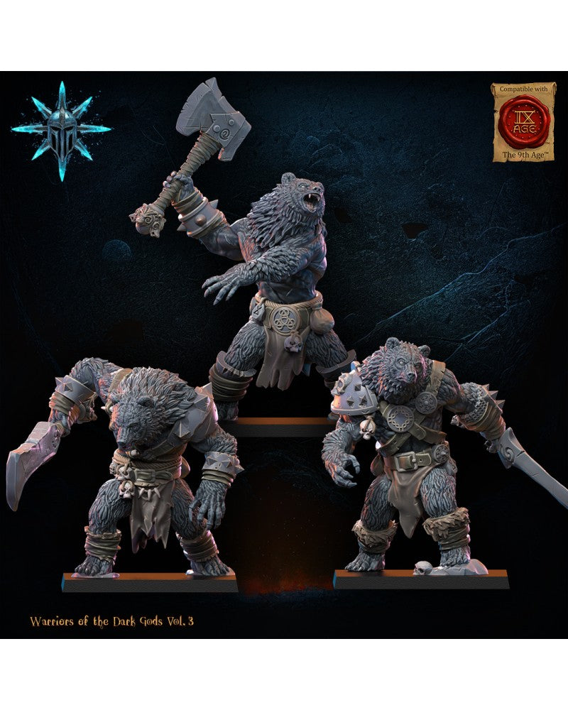 Werebears Unit (x3) - Lycanthropes - Warriors of the Dark Gods - TTRPG - Wargaming - Dungeons and Dragons