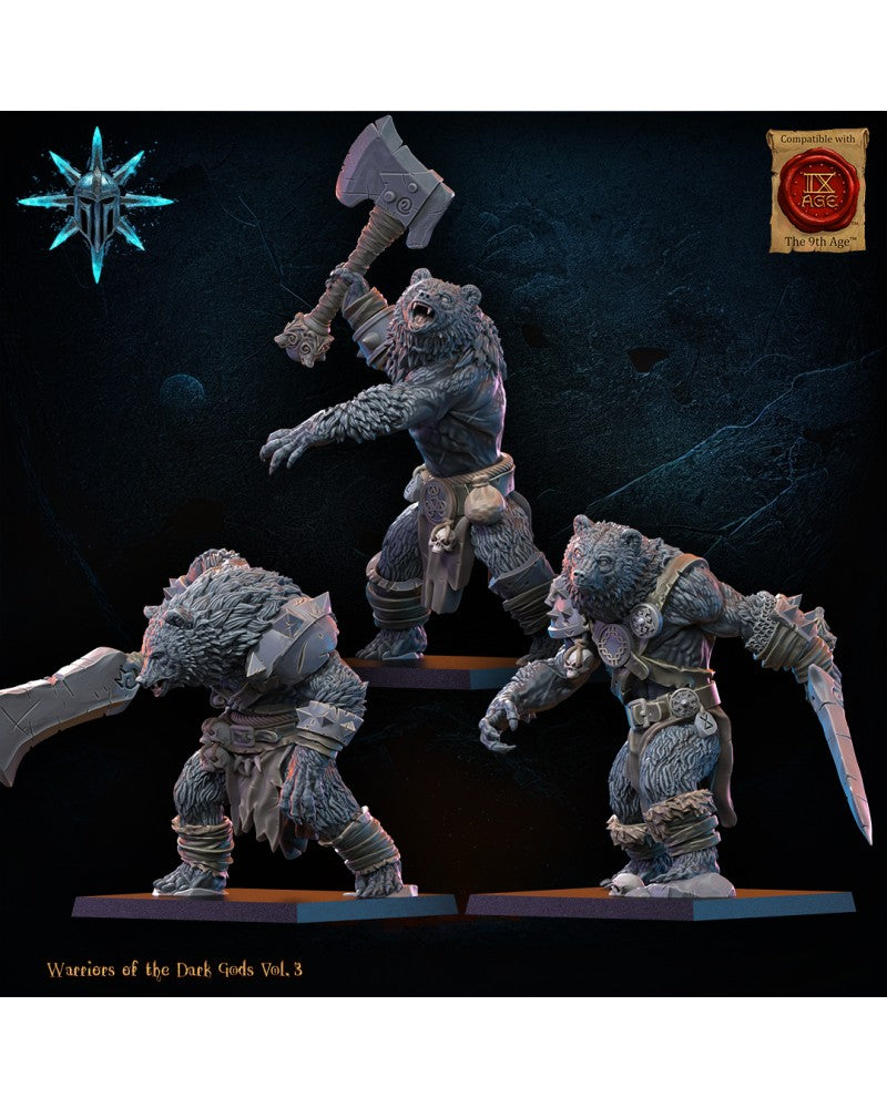 Werebears Unit (x3) - Lycanthropes - Warriors of the Dark Gods - TTRPG - Wargaming - Dungeons and Dragons