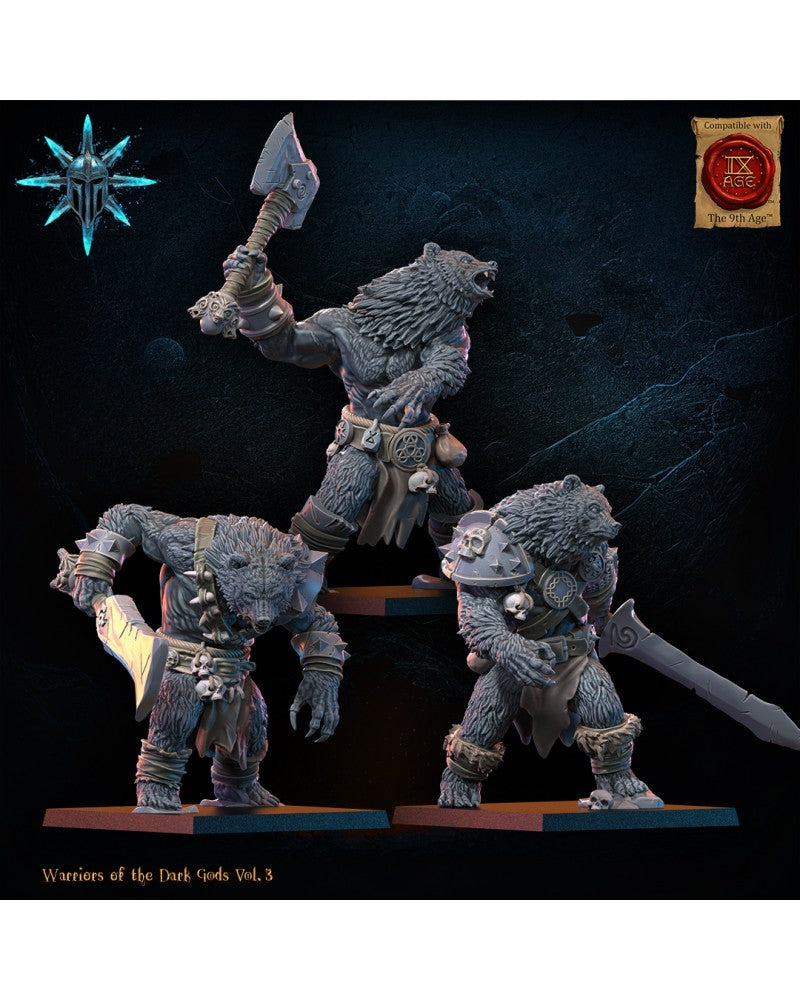Werebears Unit (x3) - Lycanthropes - Warriors of the Dark Gods - TTRPG - Wargaming - Dungeons and Dragons