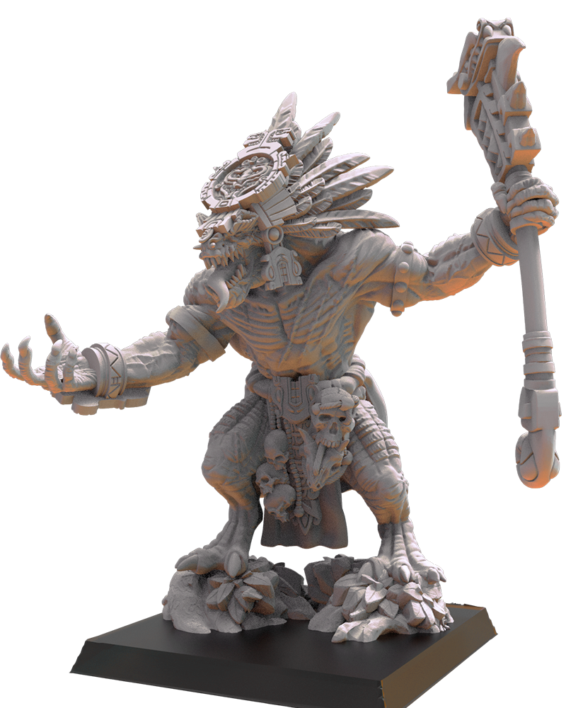 Yacatecuhtli, Cuetzpal Father - Lizard-Men - TTRPG - Wargaming - Dungeons and Dragons