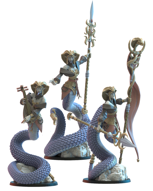 Yumi/Yari Naga CG (x3) - TTRPG - Wargaming - Dungeons and Dragons