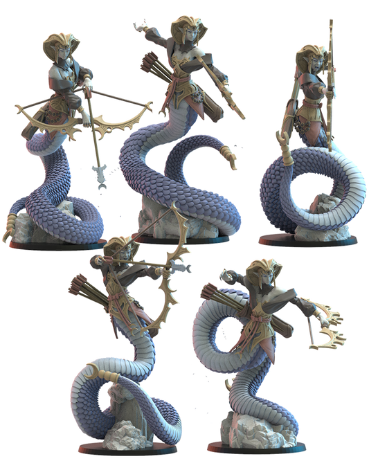 Yumi/Yari Naga Regiment (x5) - TTRPG _ wargaming - Dungeons and Dragons